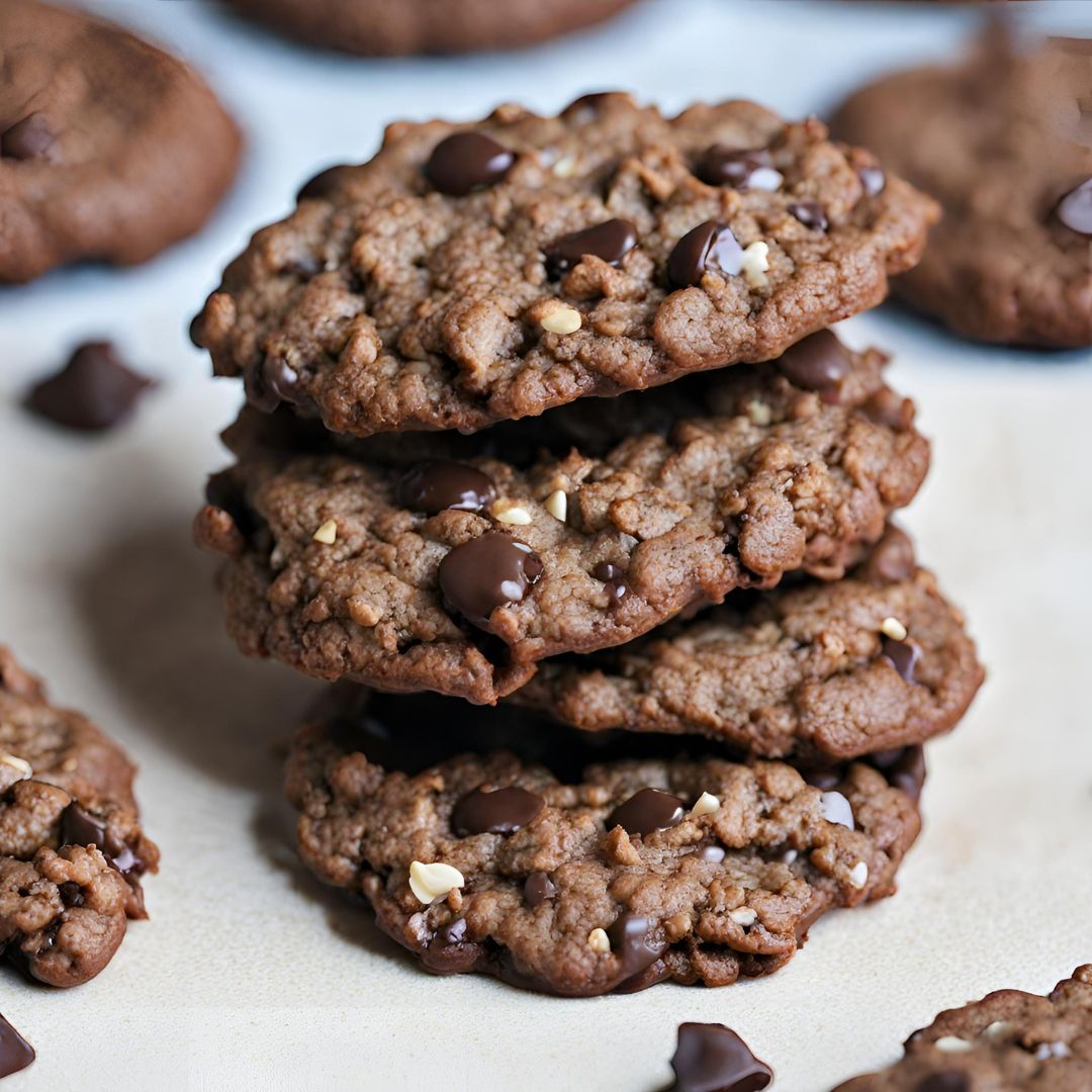 Chocolate chocolate chip oatmeal cookies