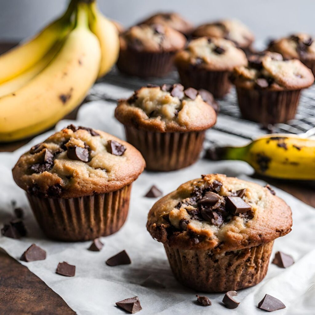 How to Make Banana Chocolate Chunk Muffins