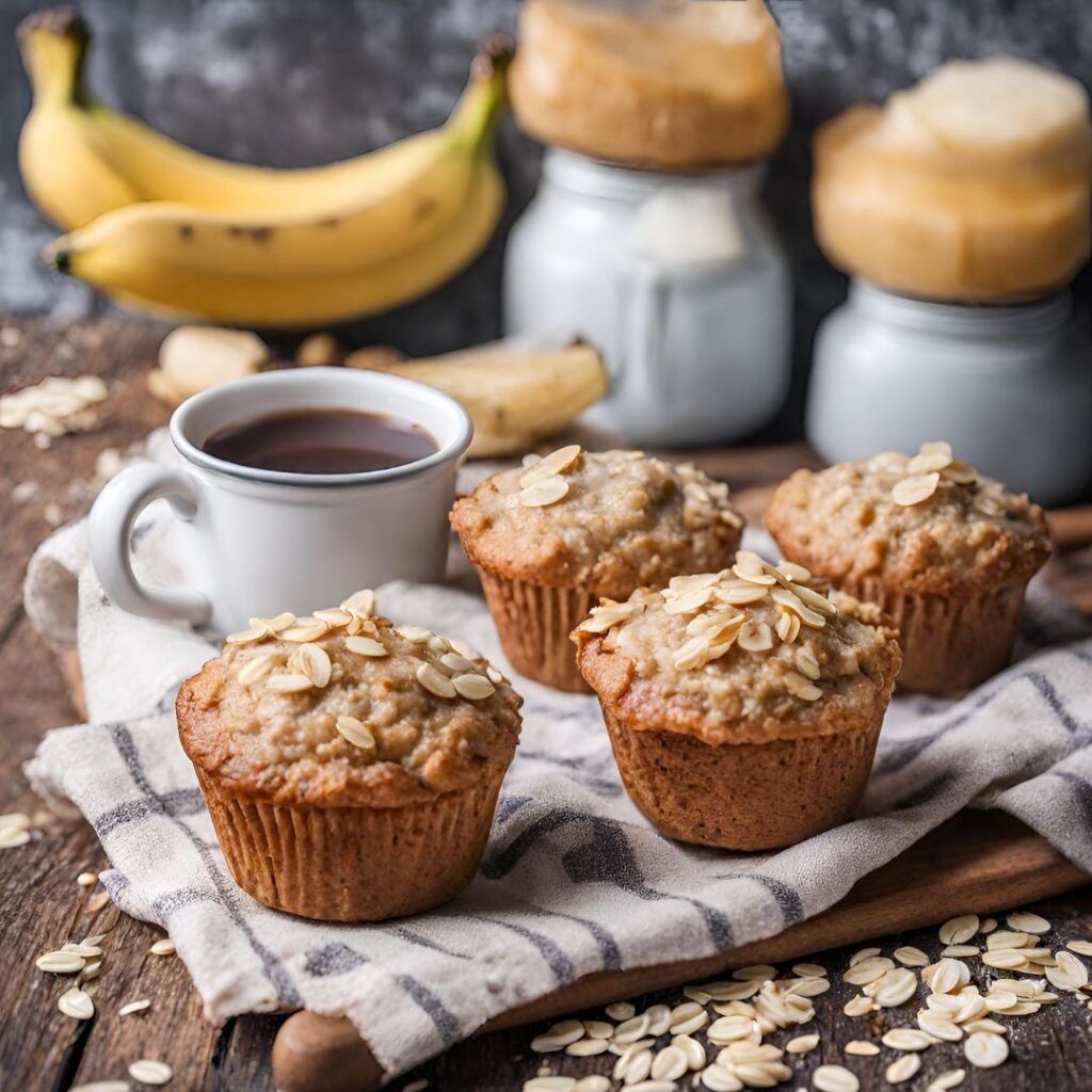 Muffins with oatmeal and banana