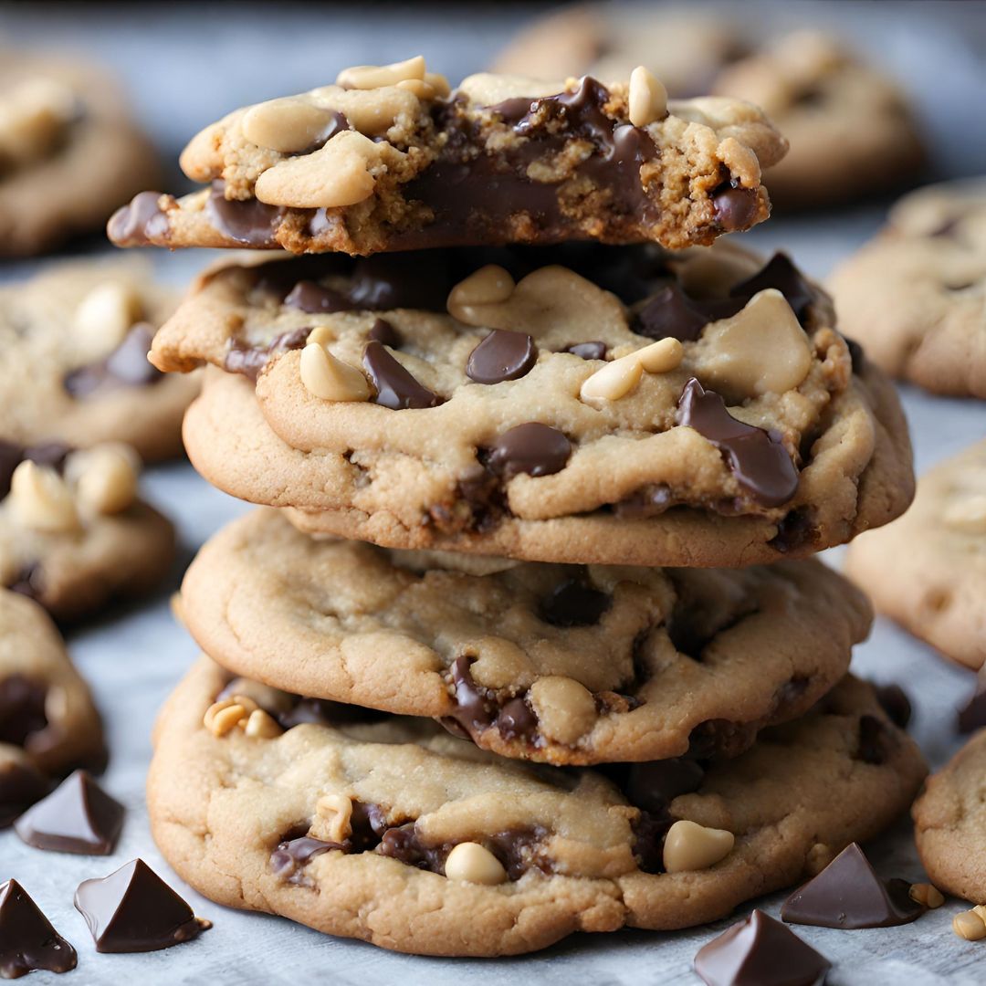 Peanut butter chip chocolate chip cookies