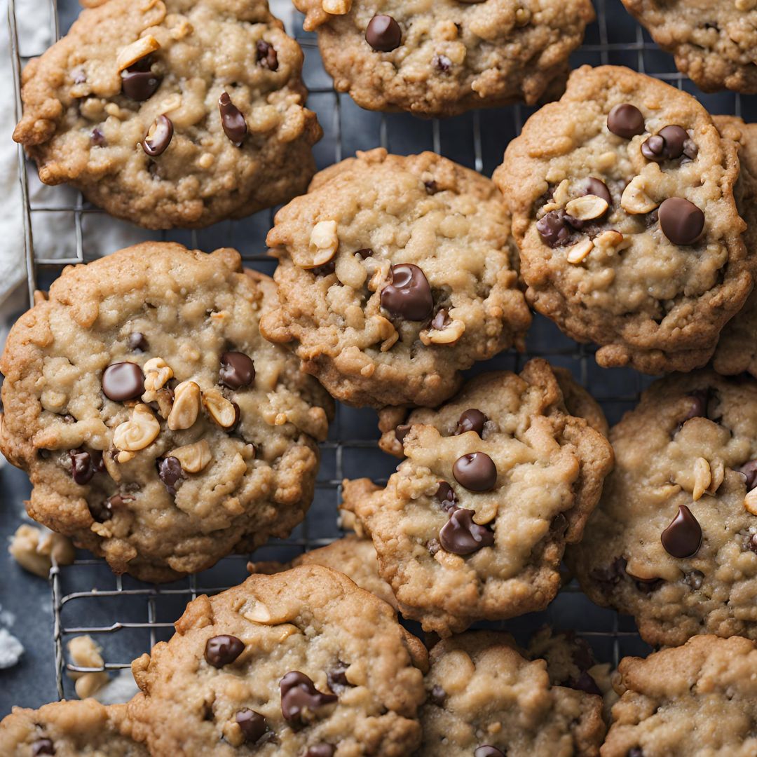 Walnut chocolate chip oatmeal cookies