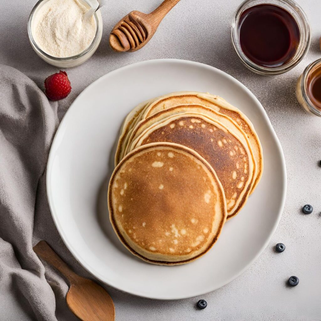 plate of pancakes made with bread flour