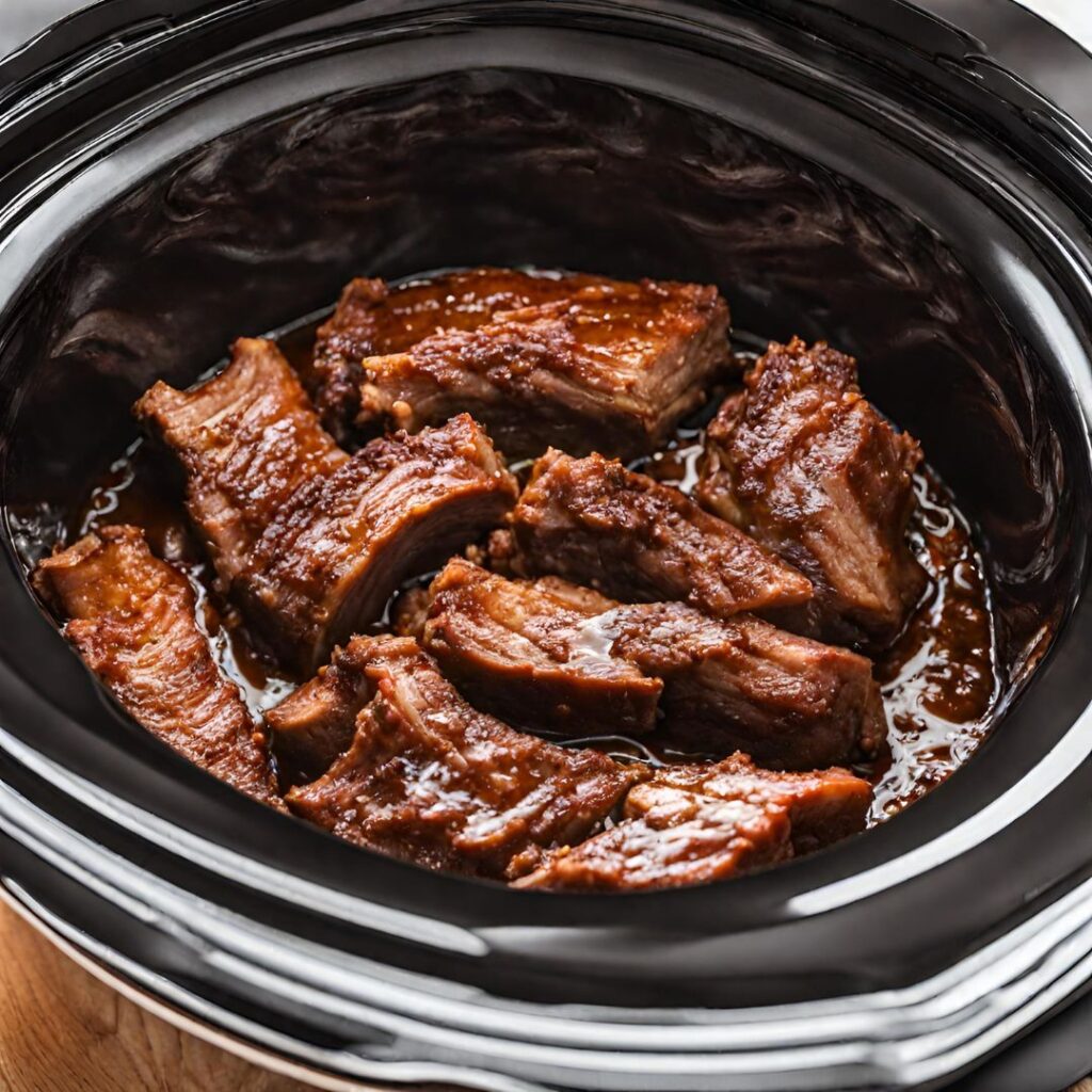 Cooking Rib Tips in Slow Cooker